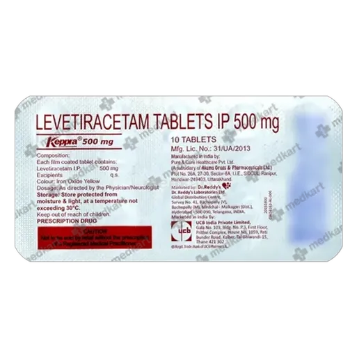 keppra 500mg tablet 10's
